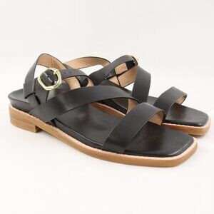 NWOB Bared Footwear Twite Leather Flat Sandals in Black EU 36/US 6-6.5